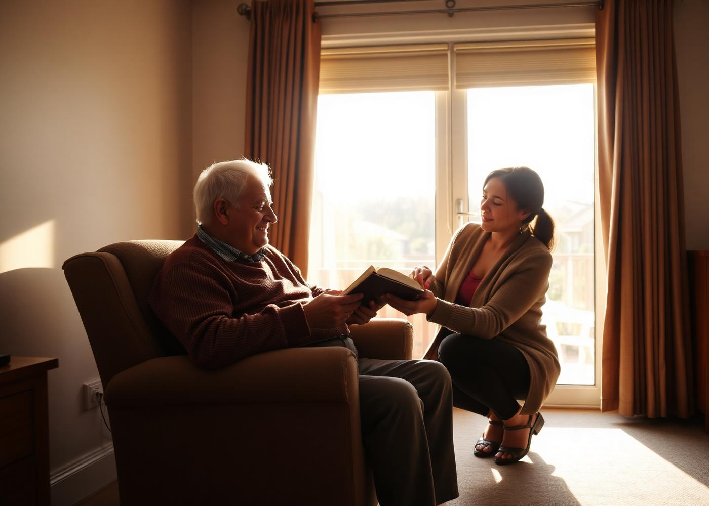 Caregiver providing companion care